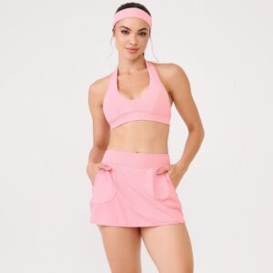 Short Saia Bolso Frontal Rosa Princess Poliamida Soft