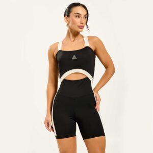 Macaquinho Cover Preto Poliamida Com Bojo