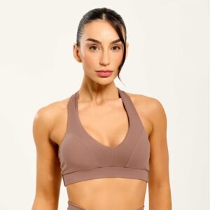 Top Moment Marrom Ganache Poliamida Com Bojo