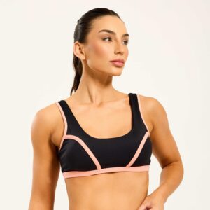 Top Cosmo Preto Poliamida Com Bojo