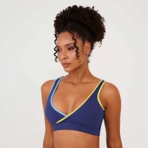 Top Zouk Azul Marinho Astral Poliamida Com Bojo