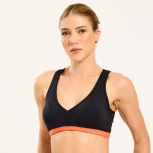 Top Running Preto Poliamida Com Bojo