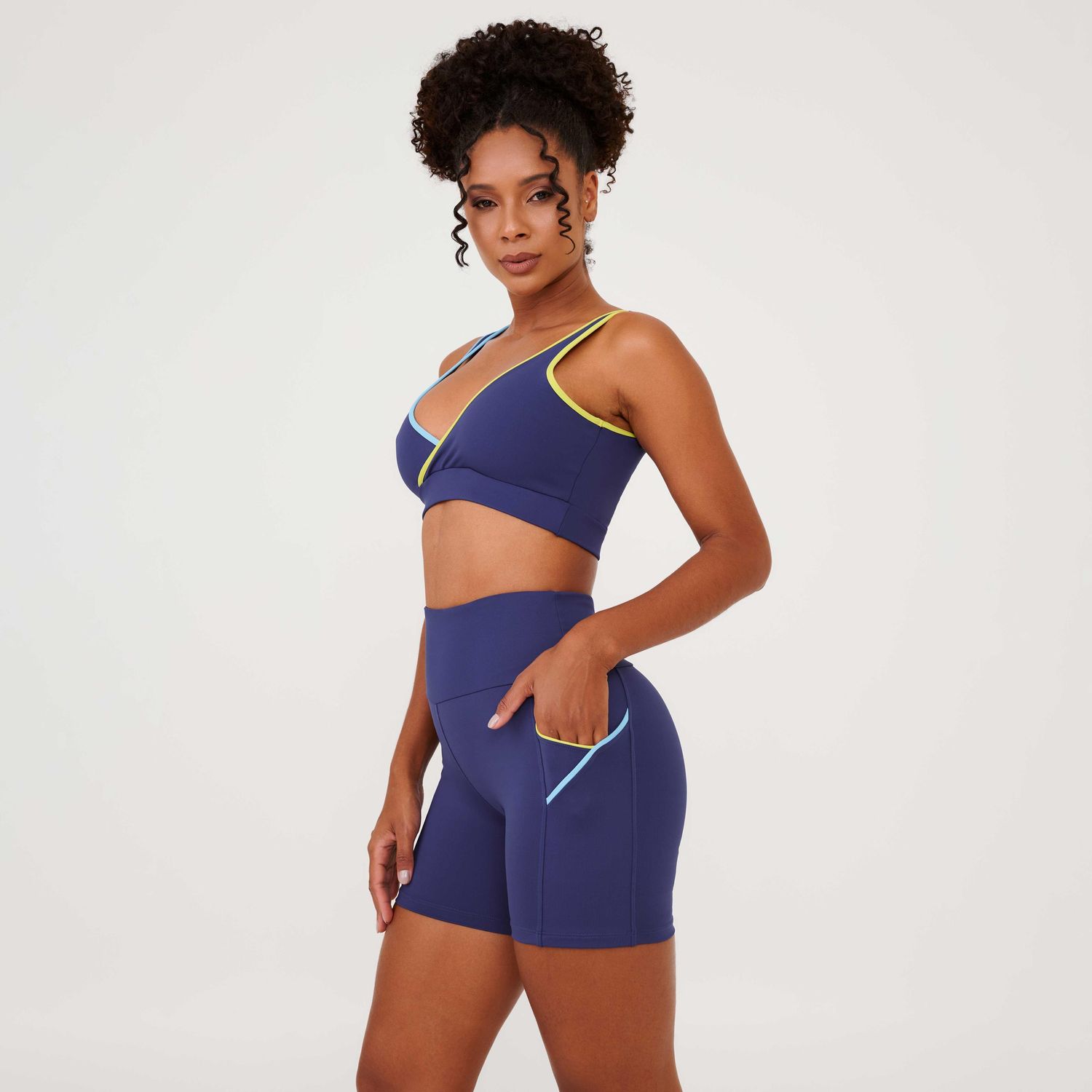 Short Zouk Azul Marinho Astral Poliamida - Imagem 5