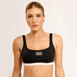 Top Impression Preto Poliamida Com Bojo