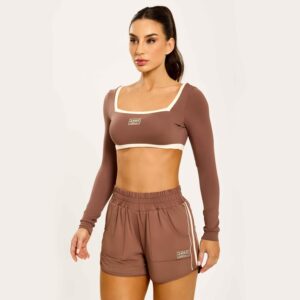 Short Style Soltinho Castanho Capucine Poliamida Soft