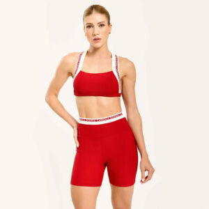 Conjunto Short Supple Vermelho Canelado
